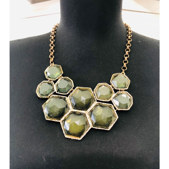 Honeycomb Necklace and Earring Set Green Gold Custom Made - Picture 2 of 5